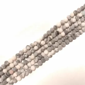   Matt Rózsaszín Zebra Jáspis Ásványgyöngy Gyöngyfüzér 4mm