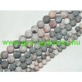   Matt Rózsaszín Zebra Jáspis Ásványgyöngy Gyöngyfüzér 8mm