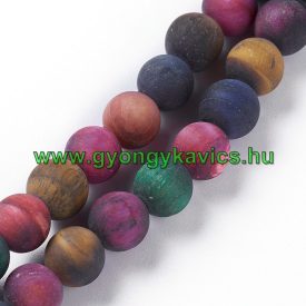 Matt Színes Tigrisszem Ásványgyöngy 10mm