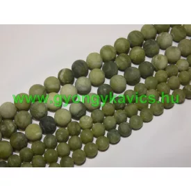 Matt Taiwani Tajvani Zöld Jade Ásványgyöngy 10mm
