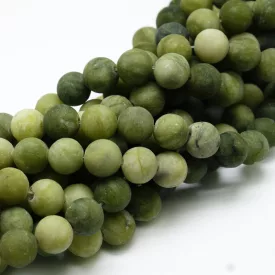 Matt Taiwani Tajvani Zöld Jade Ásványgyöngy 4mm
