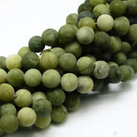 Matt Taiwani Tajvani Zöld Jade Ásványgyöngy 4mm