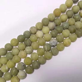 Matt Taiwani Tajvani Zöld Jade Ásványgyöngy 8mm