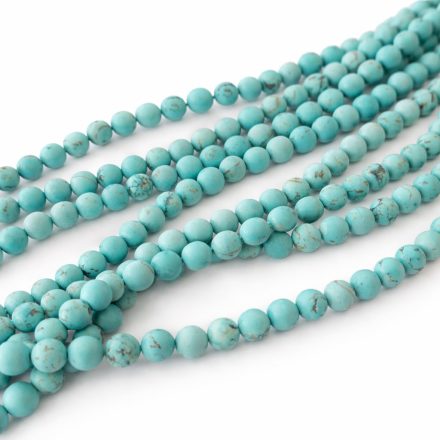 Matt Türkiz Howlit Ásványgyöngy 6mm