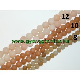 Matt Világos Barack Aventurin Ásványgyöngy 12mm