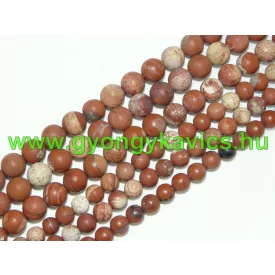 Matt Vörös Jáspis Ásványgyöngy Gyöngyfüzér 6mm