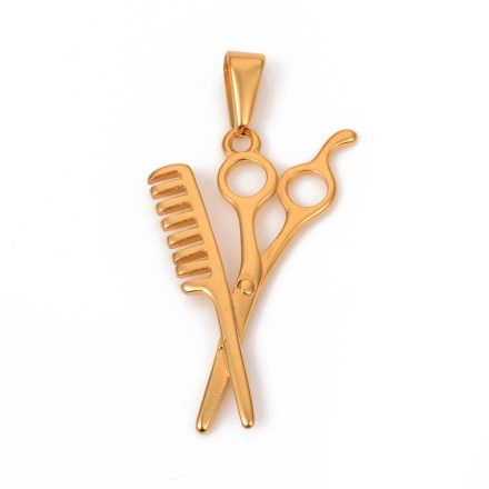 Arany Színű Nemesacél Fodrász Olló Medál