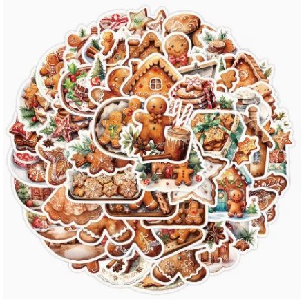 Karácsonyi Mézeskalács (209) Matrica Scrapbook 50db