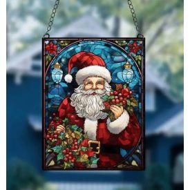Mikulás Télapó (116) Ablakdísz Napfogó 15x11,5cm
