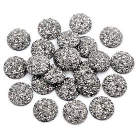 Műgyanta Ezüst (6) Druzy Kaboson 8mm