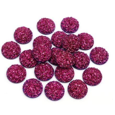 Műgyanta Magenta (16) Druzy Kaboson 8mm