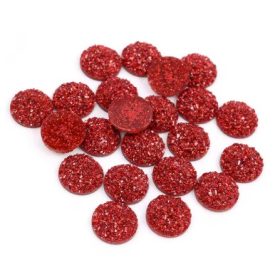 Műgyanta Piros (167) Druzy Kaboson 10mm