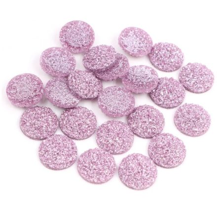 Műgyanta Rózsaszín (153) Druzy Kaboson 12mm