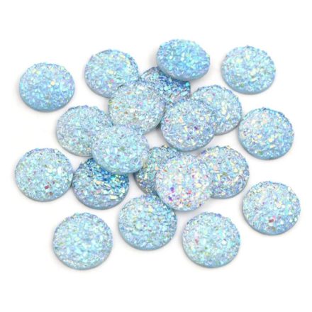 Műgyanta Szivárványos Kékes (19) Druzy Kaboson 8mm
