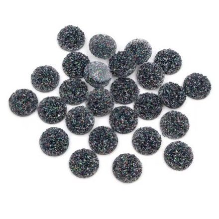 Műgyanta Szürke Szivárványos (152) Druzy Kaboson 12mm