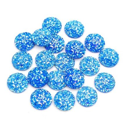 Műgyanta Zöldes Kék (141) Druzy Kaboson 8mm