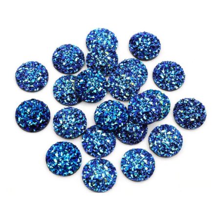 Műgyanta Zöldes Kék (15) Druzy Kaboson 8mm