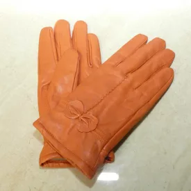 Mustársárga Bőr Női Kesztyű