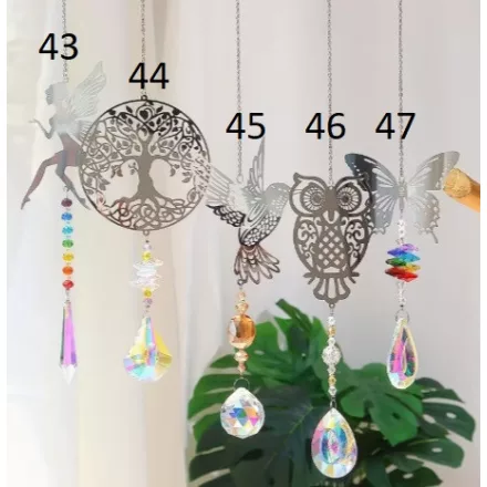 Ezüst Színű Életfa (44) Napfogó Feng Shui Prizma 38-43cm