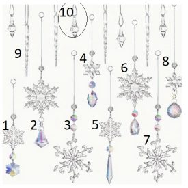   Hópehely (5) Szivárványos Karácsonyfadísz Napfogó (39) Feng Shui Prizma