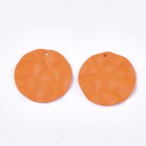 Narancssárga Festett Fém Medál, Fülbevaló Alap 28x2,5mm
