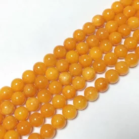 Narancssárga Jade (2) Ásványgyöngy Gyöngyfüzér 10mm
