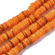 Narancssárga Kagyló Korong Heishi Gyöngy 5-6x1-2mm