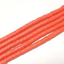   Narancssárga Polymer Korong Heishi Gyöngy Gyöngyfüzér 6x0,5-1mm ~45cm
