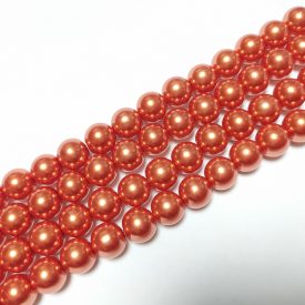 Narancssárga Színű Szintetikus Kagyló Gyöngy 12mm