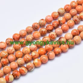   Narancssárga Tengeri Jáspis Regalit Ásványgyöngy Gyöngyfüzér 8mm