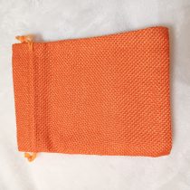   Narancssárga Zsákvászon Jellegű Díszzacskó Dísztasak 13,5x9,5cm