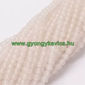 Natur Fehér Jade Ásványgyöngy Gyöngyfüzér 2mm