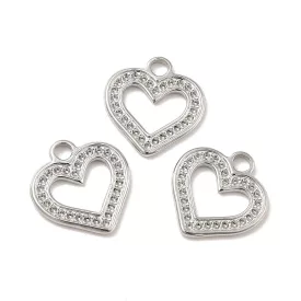 Ezüst Színű Nemesacél Szív Medál 15x14,5mm