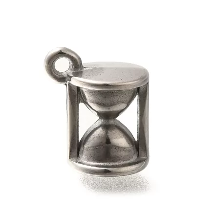Ezüst Színű Nemesacél Homokóra Medál 15,5x13x10mm