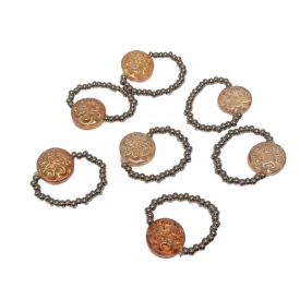   Ezüst Színű (2) Nemesacél Gyűrű Üveg Dísszel Újjméret: kb 19-20mm