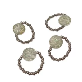   Ezüst Színű (4) Nemesacél Gyűrű Üveg Dísszel Újjméret: kb 19-20mm