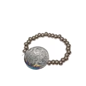   Ezüst Színű (6) Nemesacél Gyűrű Üveg Dísszel Újjméret: kb 19-20mm