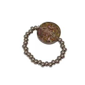   Ezüst Színű (7) Nemesacél Gyűrű Üveg Dísszel Újjméret: kb 19-20mm