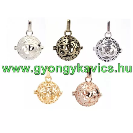 Aum Ohm Angyalhívó Ezüst (Nikkel) Színű (30) Medál Nyaklánc 25x24x20,5mm