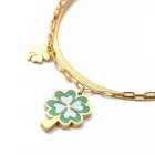 Arany Színű Nemesacél Szerencse Lóhere Dupla Nyaklánc Kagyló Berakással