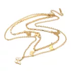 Arany Színű Nemesacél Gyöngyház Lepke Pillangó Dupla Nyaklánc