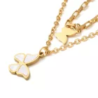 Arany Színű Nemesacél Gyöngyház Lepke Pillangó Dupla Nyaklánc