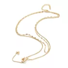 Arany Színű Nemesacél Cirkónia Strasszos Dupla Nyaklánc