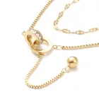 Arany Színű Nemesacél Cirkónia Strasszos Dupla Nyaklánc