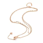 Rózsaarany Rose Gold Színű Nemesacél Cirkónia Strasszos Dupla Nyaklánc