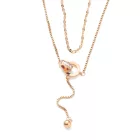 Rózsaarany Rose Gold Színű Nemesacél Cirkónia Strasszos Dupla Nyaklánc