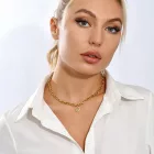 18K Aranyozott Nemesacél I Love You Szeretlek Szív Nyaklánc