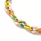 Arany Színű Nemesacél Színes Tűzzománc Nyaklánc