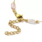 Arany Színű Nemesacél Színes Fazettált Üveggyöngy Nyaklánc