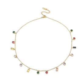 18K Aranyozott Nemesacél Cirkónia Strasszos Nyaklánc